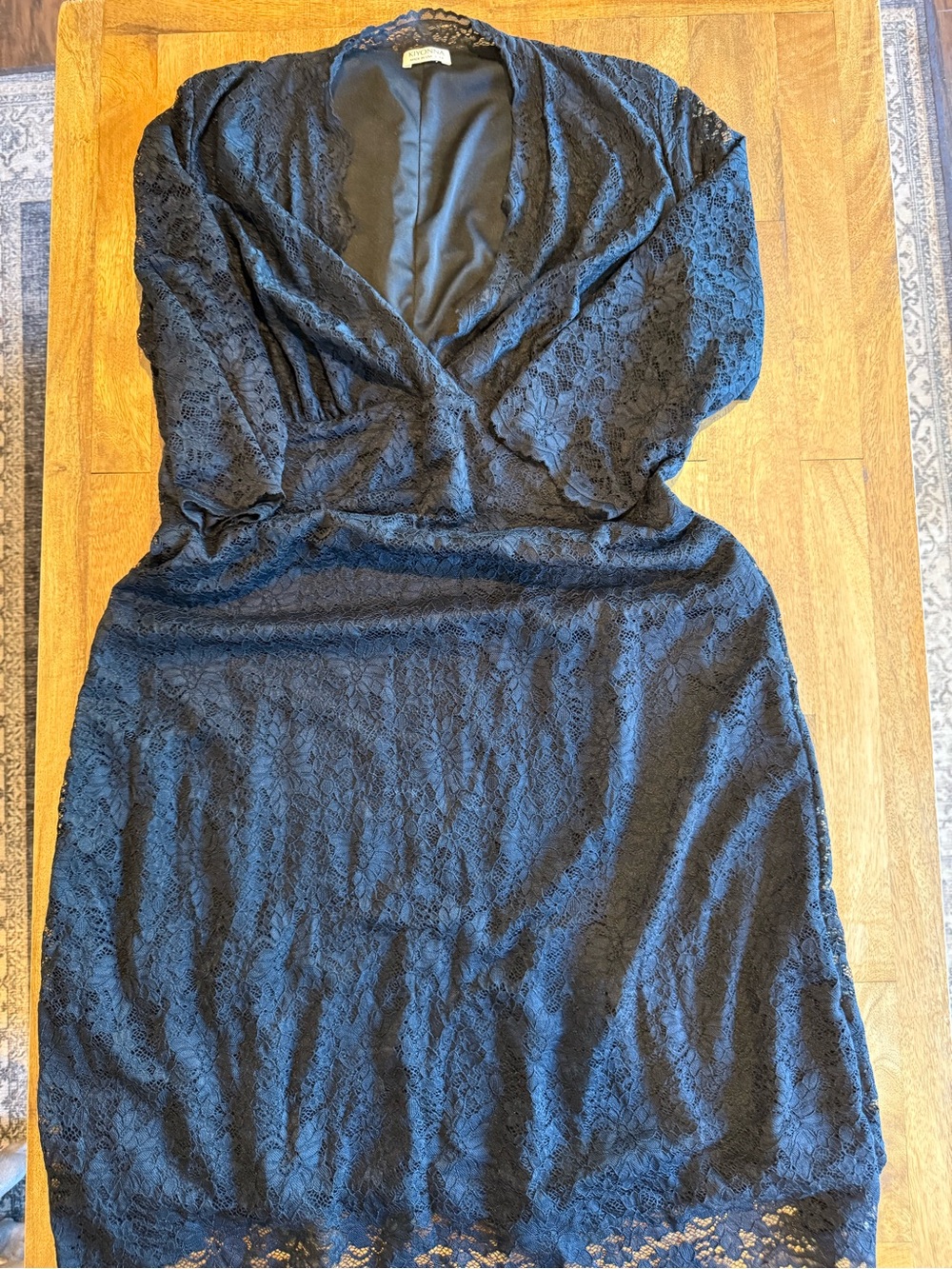 Kiyonna Black Lace Midi Dress